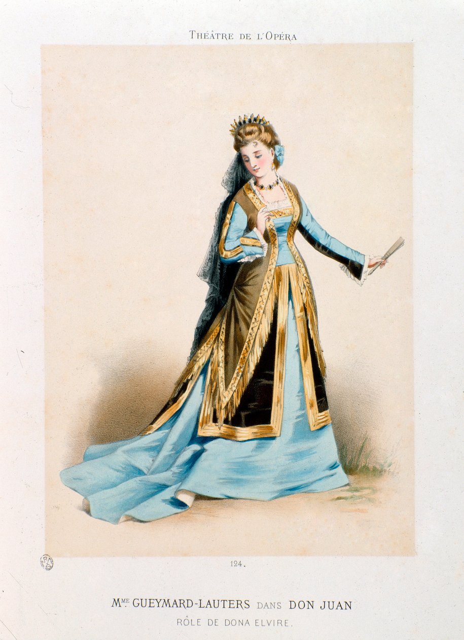 La cantante Pauline Lauters-Gueymard (1834-1876) interpreta Donna Elvira nell