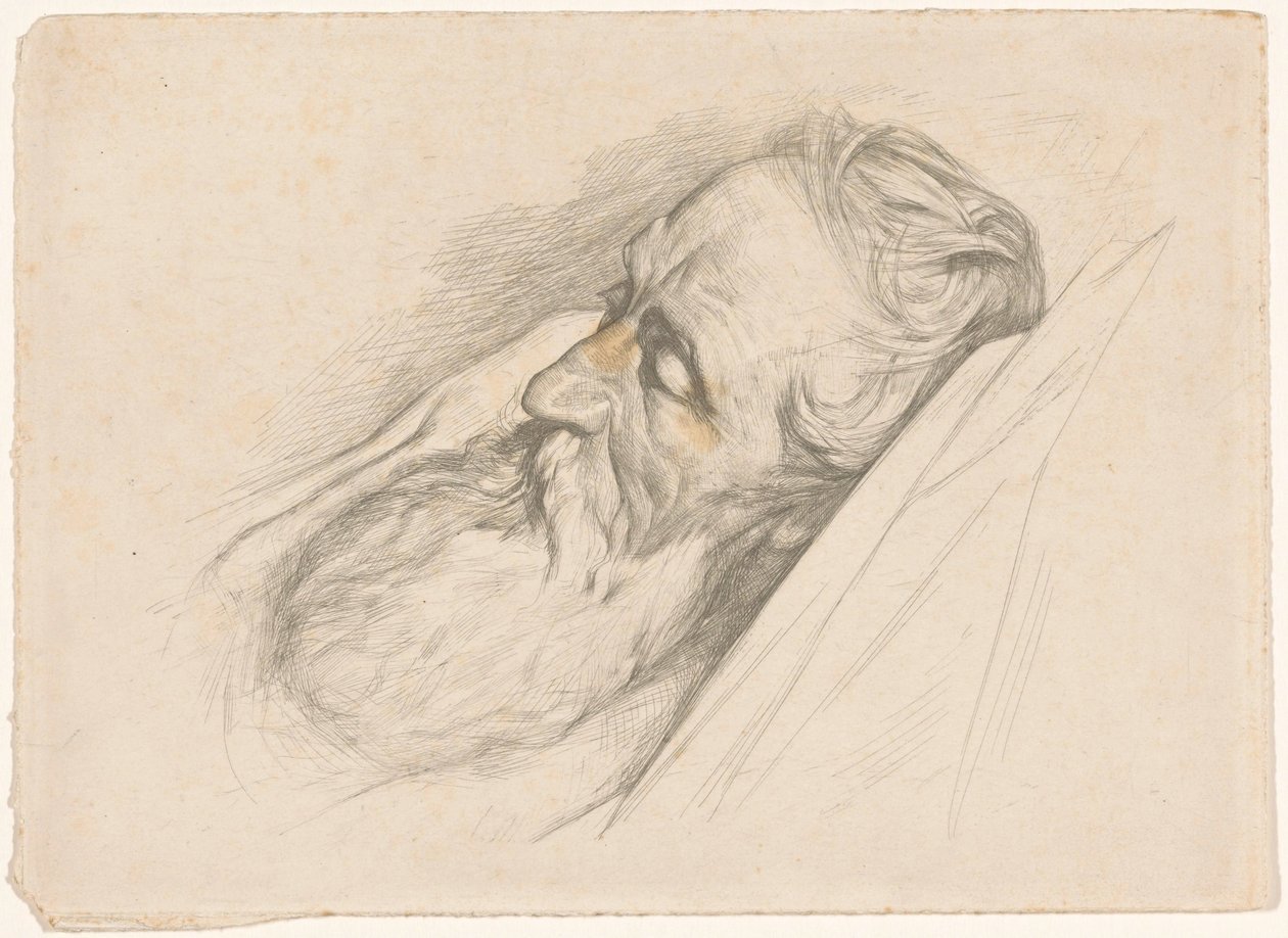 Uomo barbuto dormiente da Antoon Derkinderen