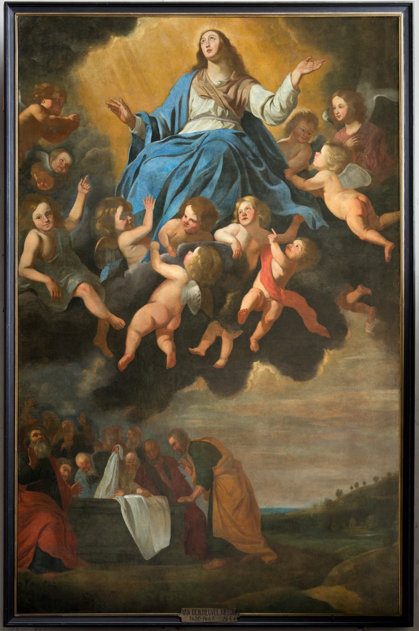 Chiesa parrocchiale (Parochiekerk Sint-Eligius). Dipinto. "Assunzione di Maria". Antoon van den Heuvel. da Antoon van den Heuvel