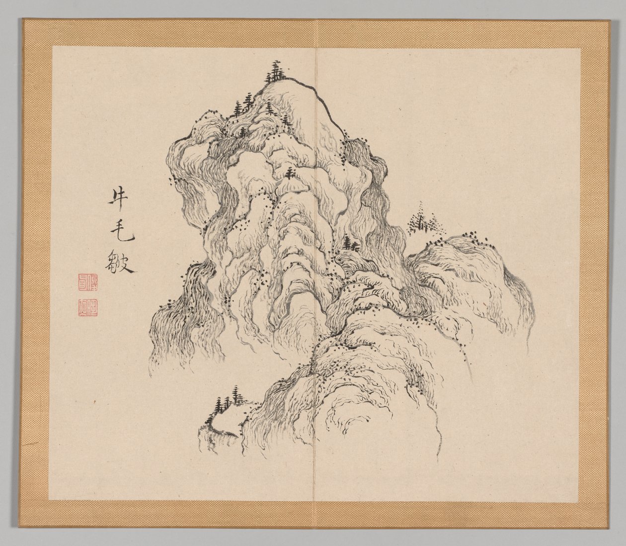 Doppio album di studi paesaggistici dopo Ikeno Taiga, Volume 1 foglio 16, XVIII secolo da Aoki Shukuya