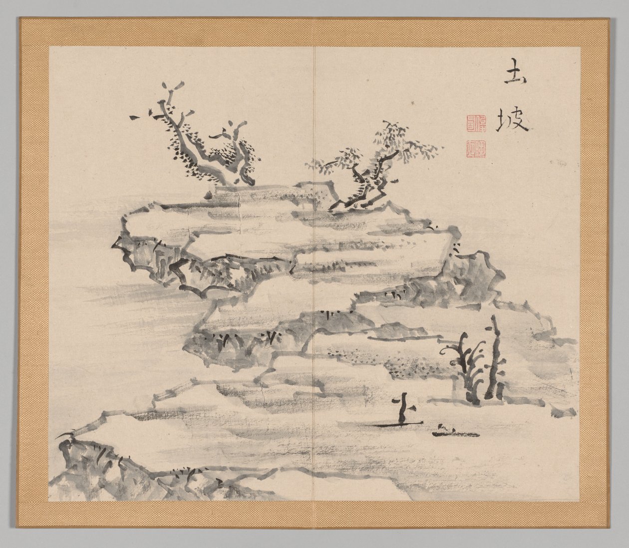Doppio Album di Studi di Paesaggio dopo Ikeno Taiga, Volume 1 foglia 21, 18° secolo da Aoki Shukuya