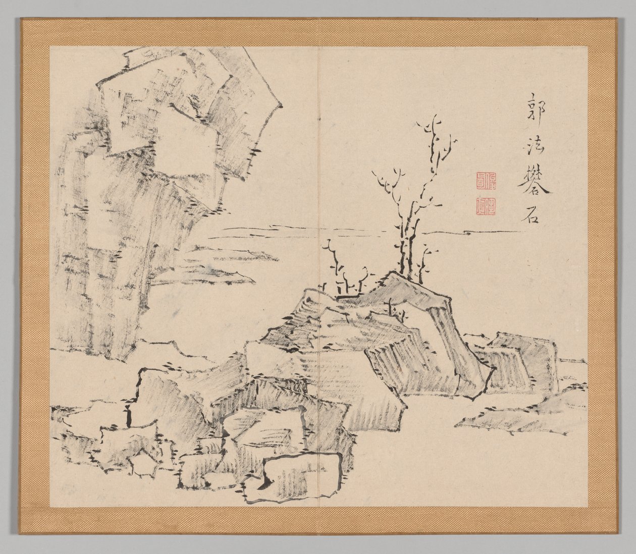 Doppio album di studi paesaggistici dopo Ikeno Taiga, Volume 1 foglio 23, XVIII secolo da Aoki Shukuya