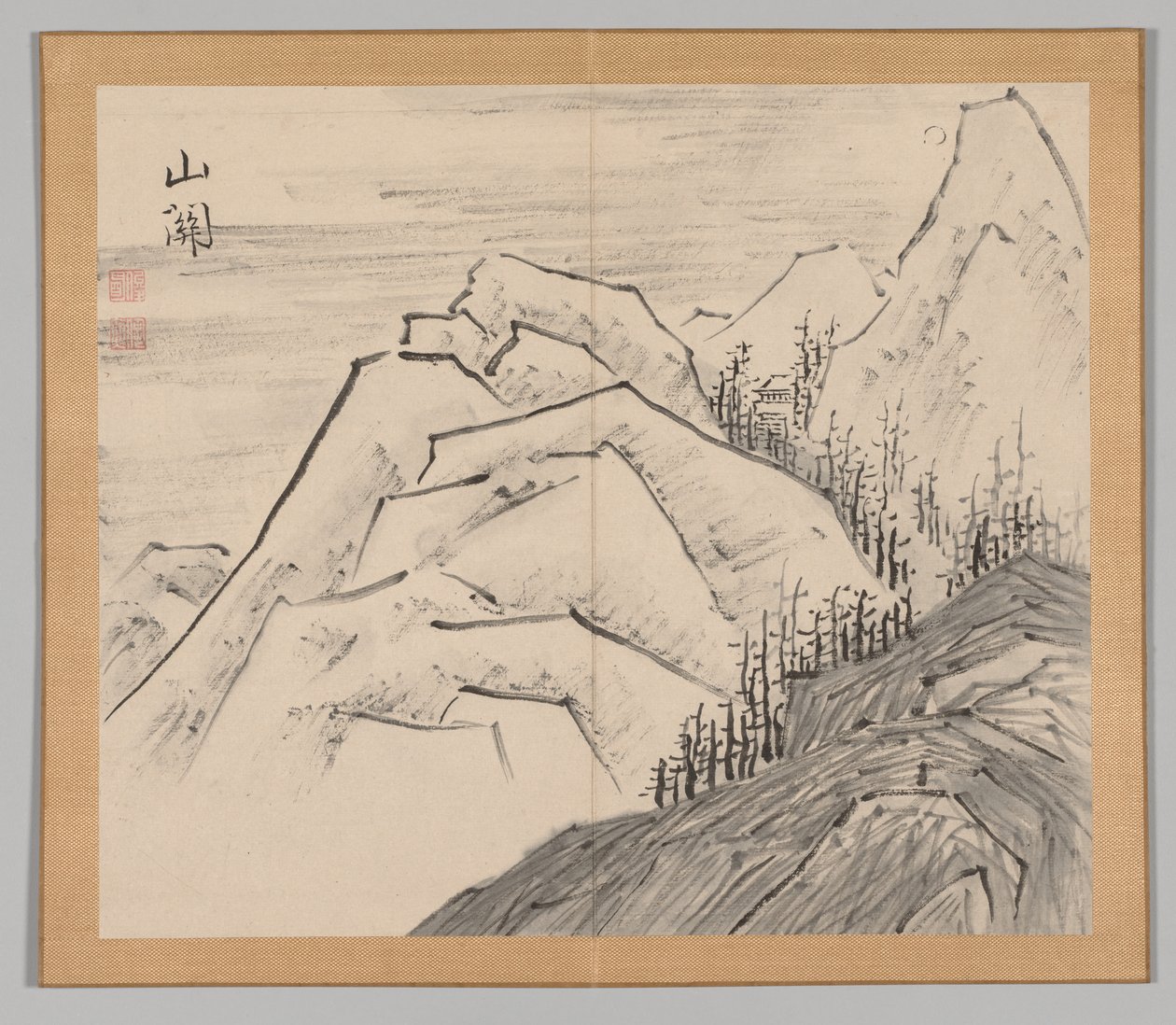 Doppio album di studi paesaggistici dopo Ikeno Taiga, Volume 1 foglio 29, XVIII secolo da Aoki Shukuya