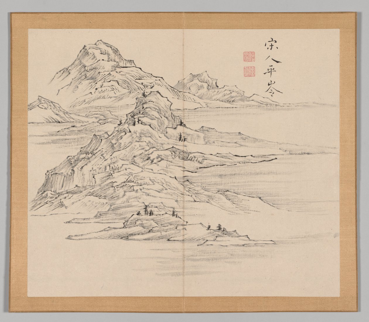 Doppio album di studi paesaggistici dopo Ikeno Taiga, Volume 1 foglio 35, XVIII secolo da Aoki Shukuya