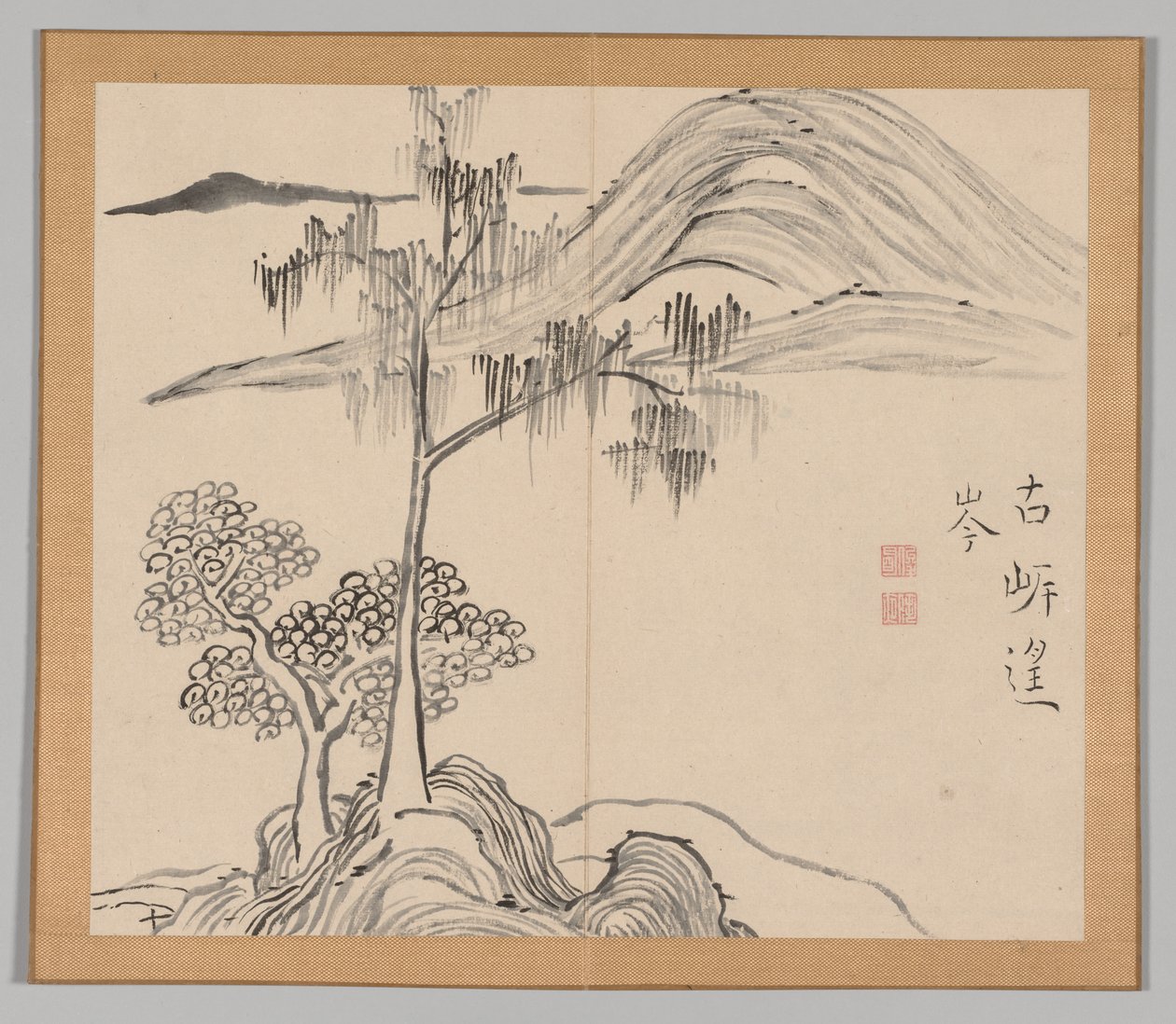 Doppio album di studi paesaggistici dopo Ikeno Taiga, Volume 1 foglio 36, XVIII secolo da Aoki Shukuya
