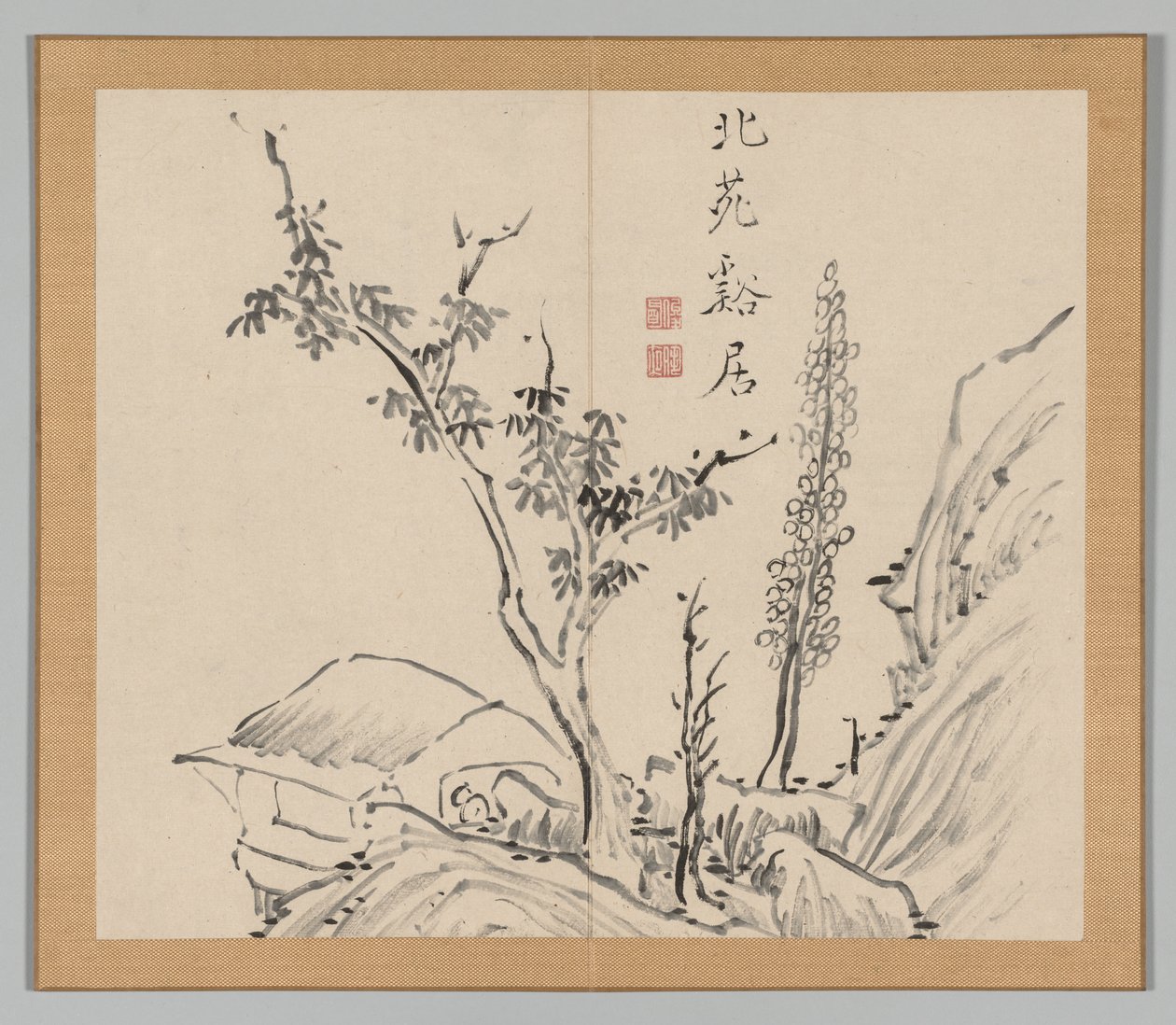 Doppio Album di Studi di Paesaggio dopo Ikeno Taiga, Volume 2 foglio 13, XVIII secolo da Aoki Shukuya