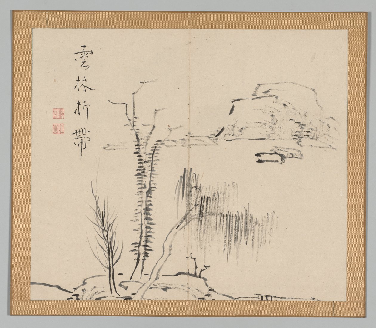 Doppio album di studi di paesaggi dopo Ikeno Taiga, Volume 2 foglio 16, XVIII secolo da Aoki Shukuya