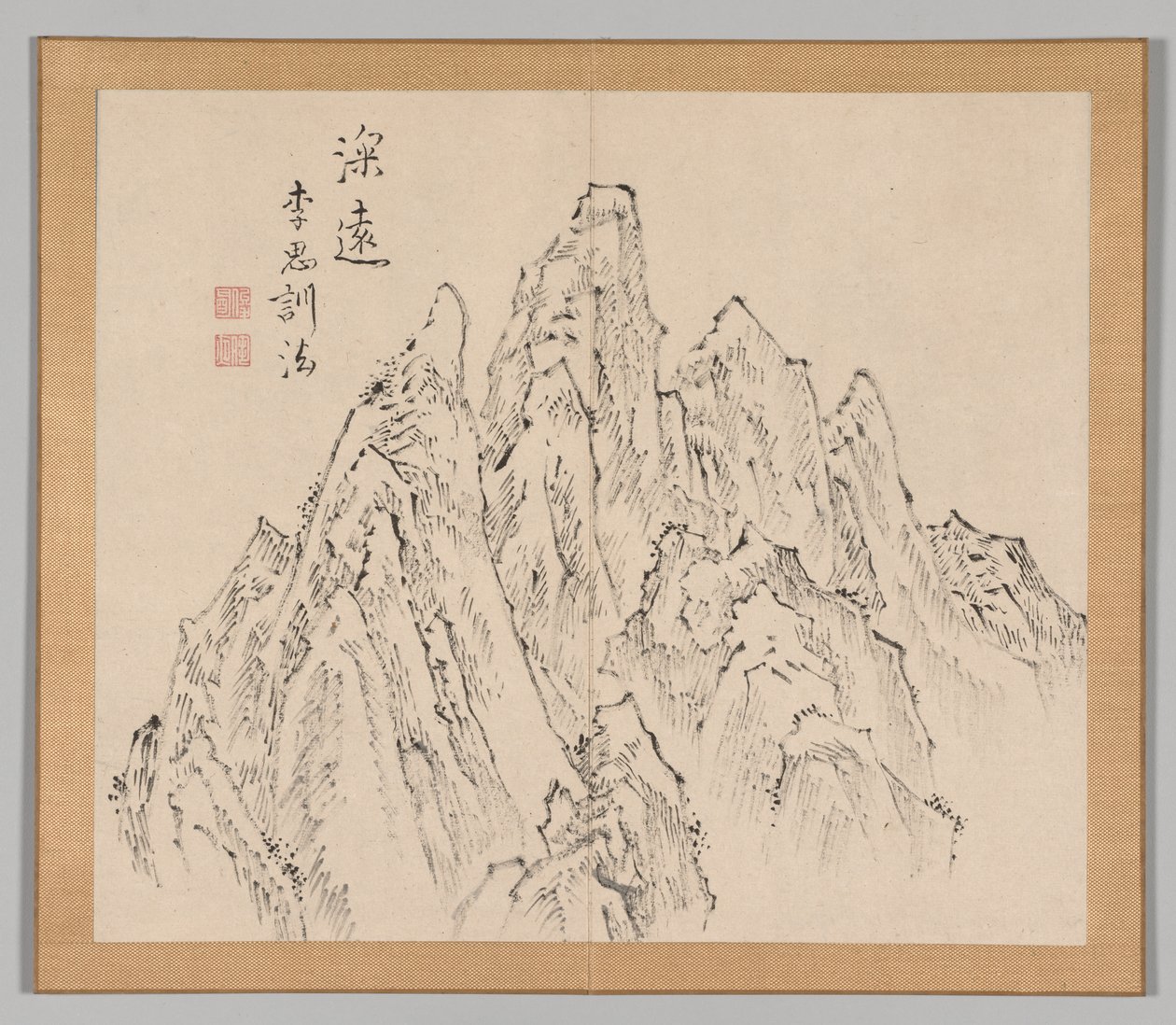 Doppio album di studi paesaggistici dopo Ikeno Taiga, Volume 2 foglio 6, XVIII secolo da Aoki Shukuya