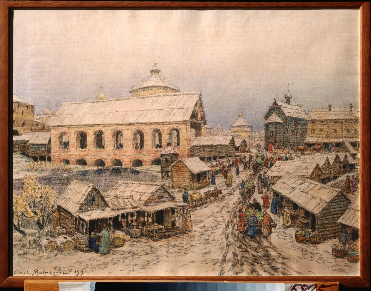 Mosca nel 17° secolo, il ponte della Resurrezione da Apollinari Mikhailovich Vasnetsov