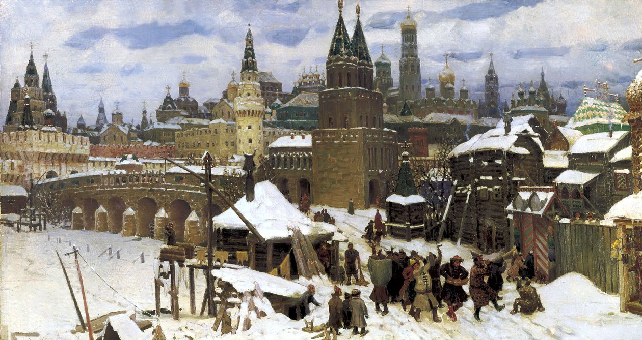 Mosca nel XVII secolo. Il ponte di Tutti i Santi, 1901 da Apollinari Mikhailovich Vasnetsov