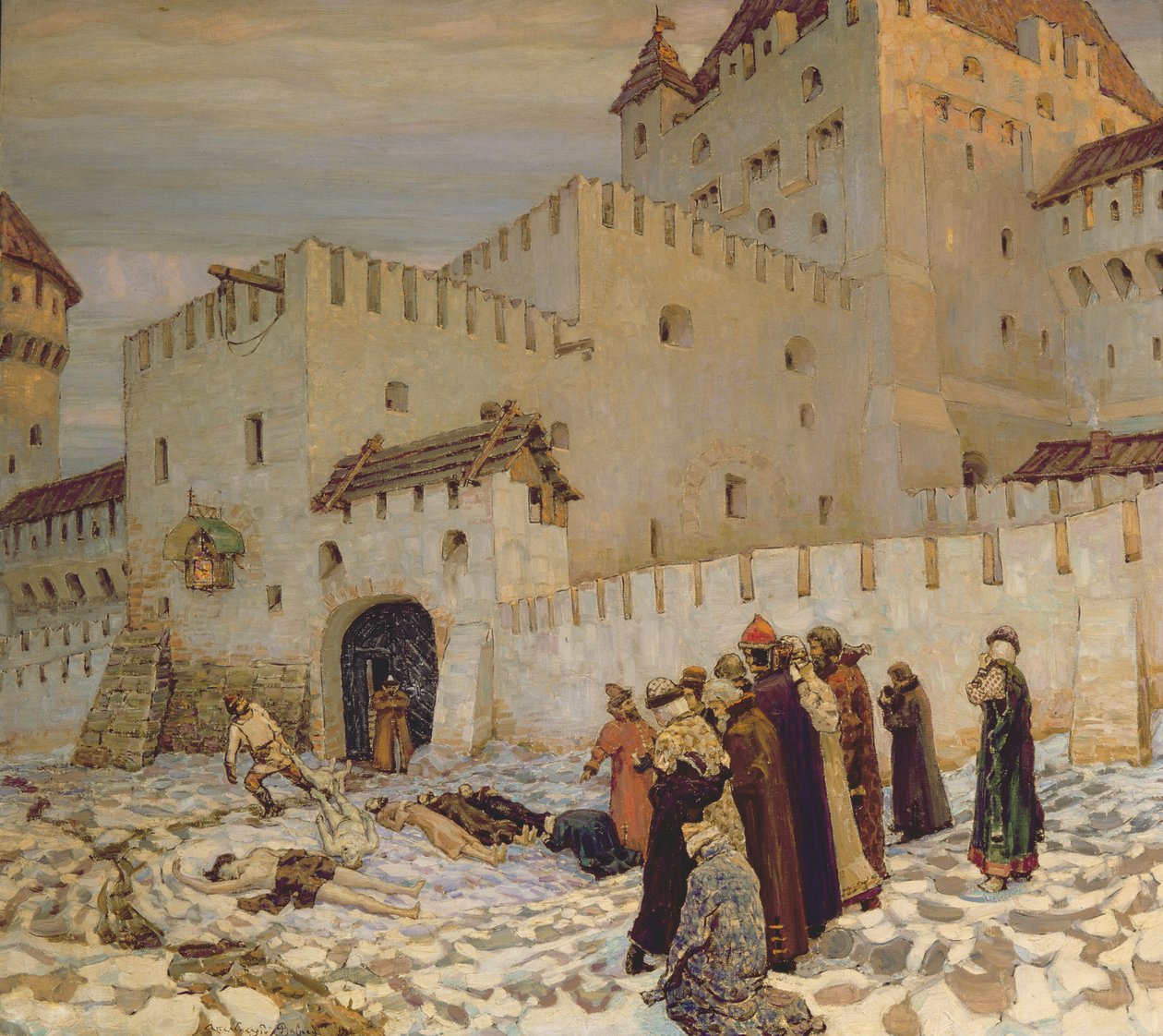 Il campo di battaglia (Ricostruzione della vecchia Mosca) da Apollinari Mikhailovich Vasnetsov