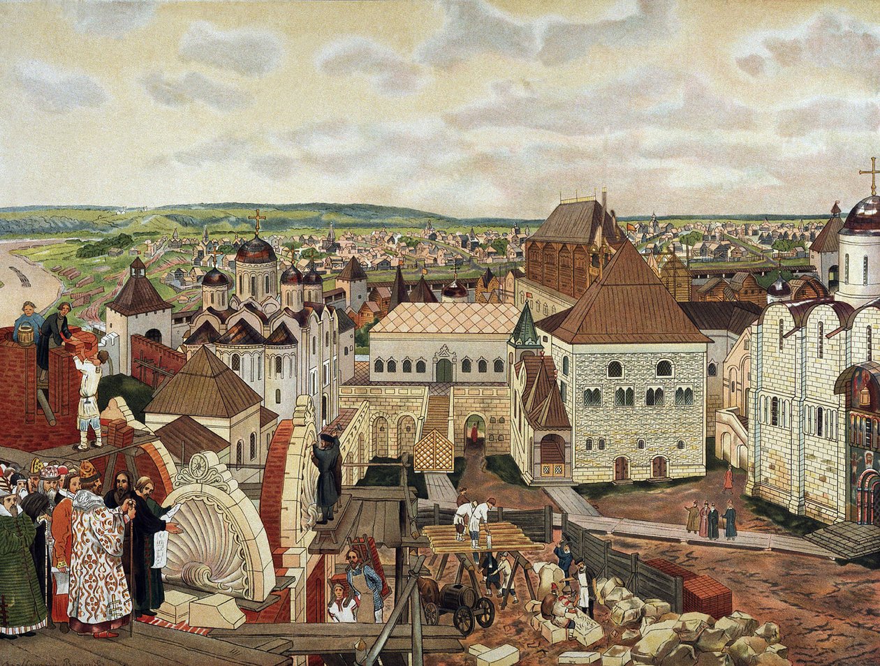 Nel Cremlino di Mosca, fine XIX - inizio XX secolo da Appolinari Mikhaylovich Vasnetsov