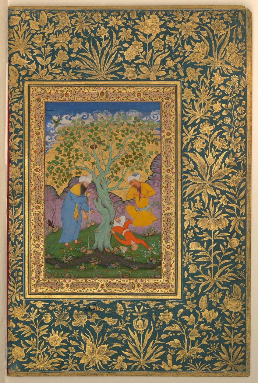 Aqa Riza, Un giovane caduto da un albero, Folio dall