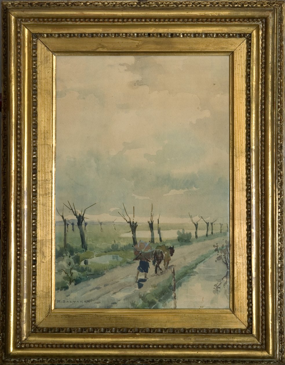 Paesaggio con persone 1918-19 da Arcangelo Salvarani