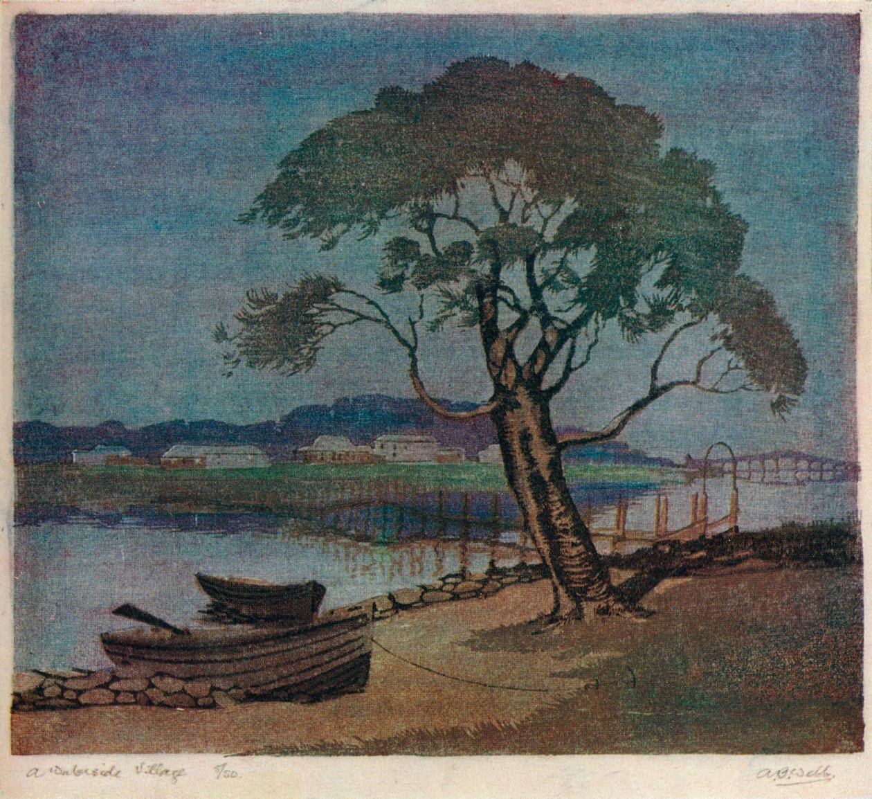 Un villaggio sul lungomare, c. 1921 da Archibald Bertram Webb