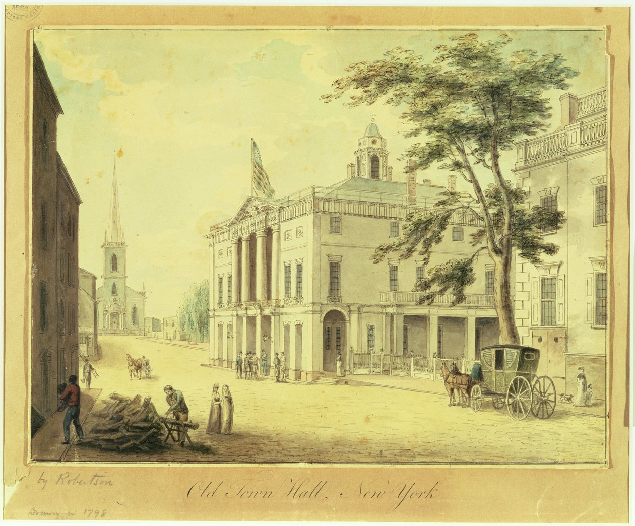 Il vecchio municipio (Federal Hall) New York City, 1798 da Archibald Robertson