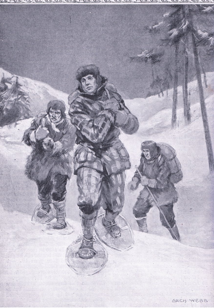 Attraverso terre desolate verso il Labrador, illustrazione da Cassells Romance of Famous Lives, c.1940 da Archibald Webb