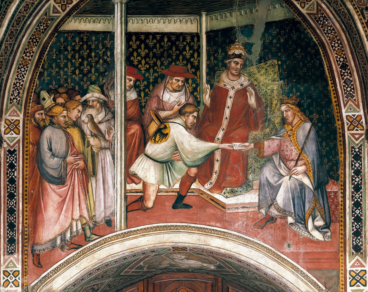Storia di Papa Alessandro III, affresco di Spinello Aretino da Aretino Luca Spinello or Spinelli