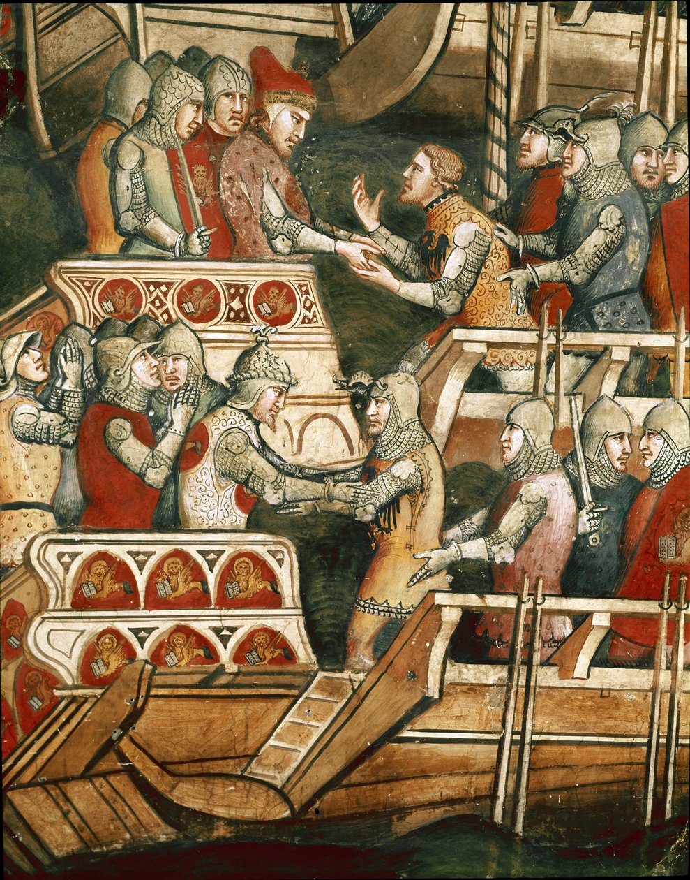 Battaglia navale a Punta Salvore nel Golfo di Trieste (dettaglio) da Aretino Luca Spinello or Spinelli