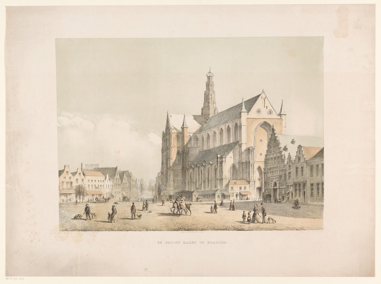 Vista sulla Chiesa di San Bavone e il Grote Markt a Haarlem da Arie Ketting de Koningh
