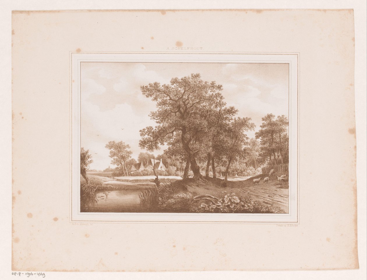 Veduta di una strada di campagna e di un fossato da Arie Ketting de Koningh