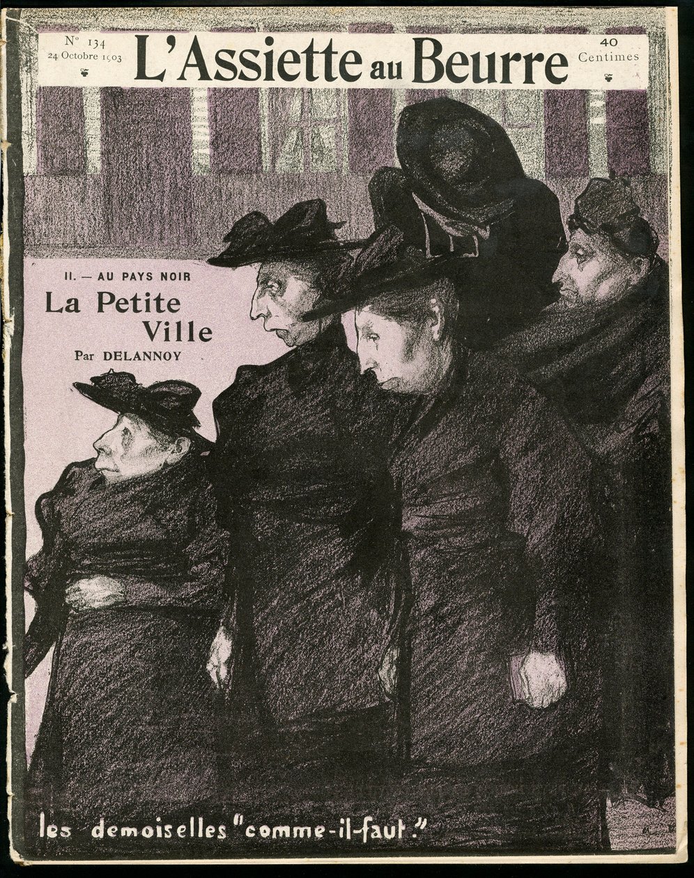 Copertina di Il Piatto di Burro, numero 134, Satirico in N & B da Aristide Delannoy
