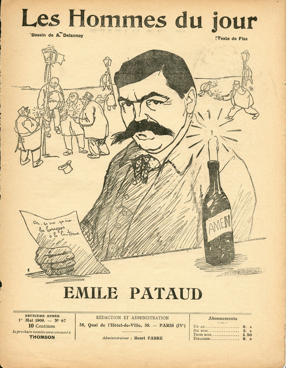 Copertina di Les Hommes du jour, satirico in N & B da Aristide Delannoy