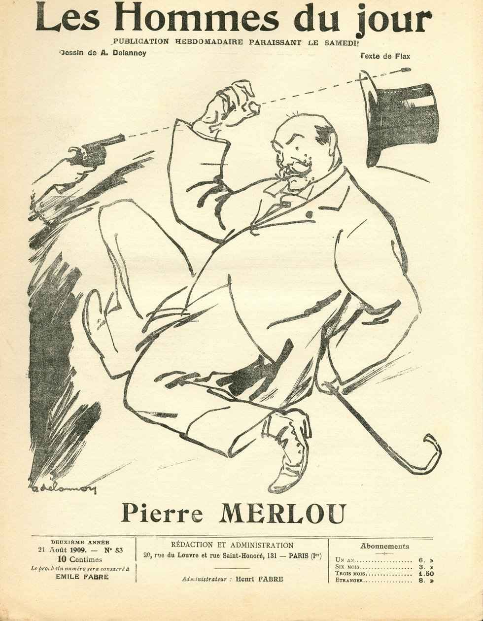 Copertina di "Les Hommes du jour", satirico in bianco e nero da Aristide Delannoy