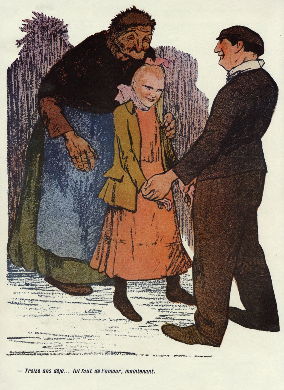 "Già tredici anni... ora hai bisogno di amore". Illustrazione di Delannoy per la rivista francese "L