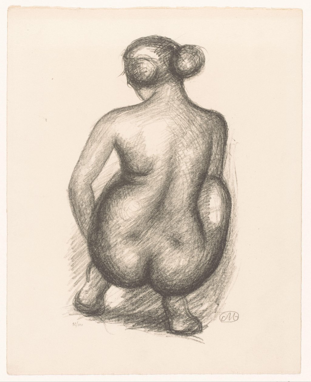 Donna nuda accovacciata vista di schiena da Aristide Maillol (signed by artist)