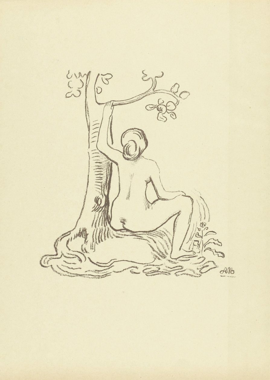 Donna nuda seduta vicino a un albero da Aristide Maillol