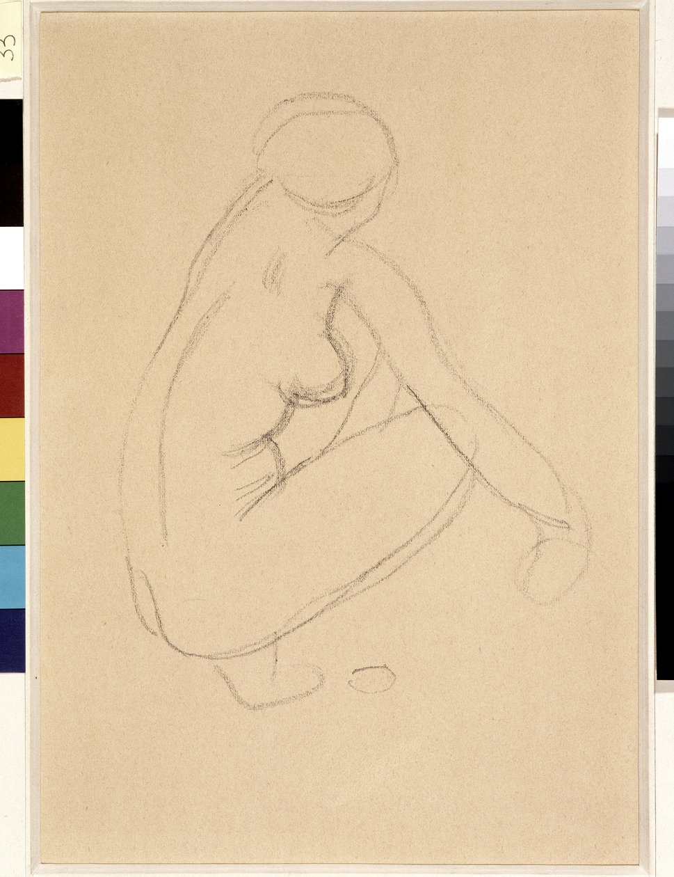 Nudo accovacciato. Disegno di Aristide Maillol (1861-1944). Matita su carta. Dim: 32x23cm. Museo Cantini, Marsiglia da Aristide Maillol
