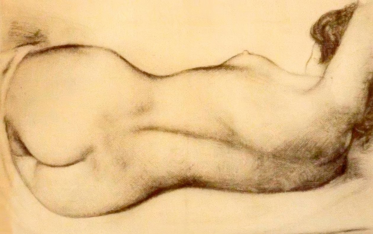 Schizzo di una donna nuda reclinata da Aristide Maillol