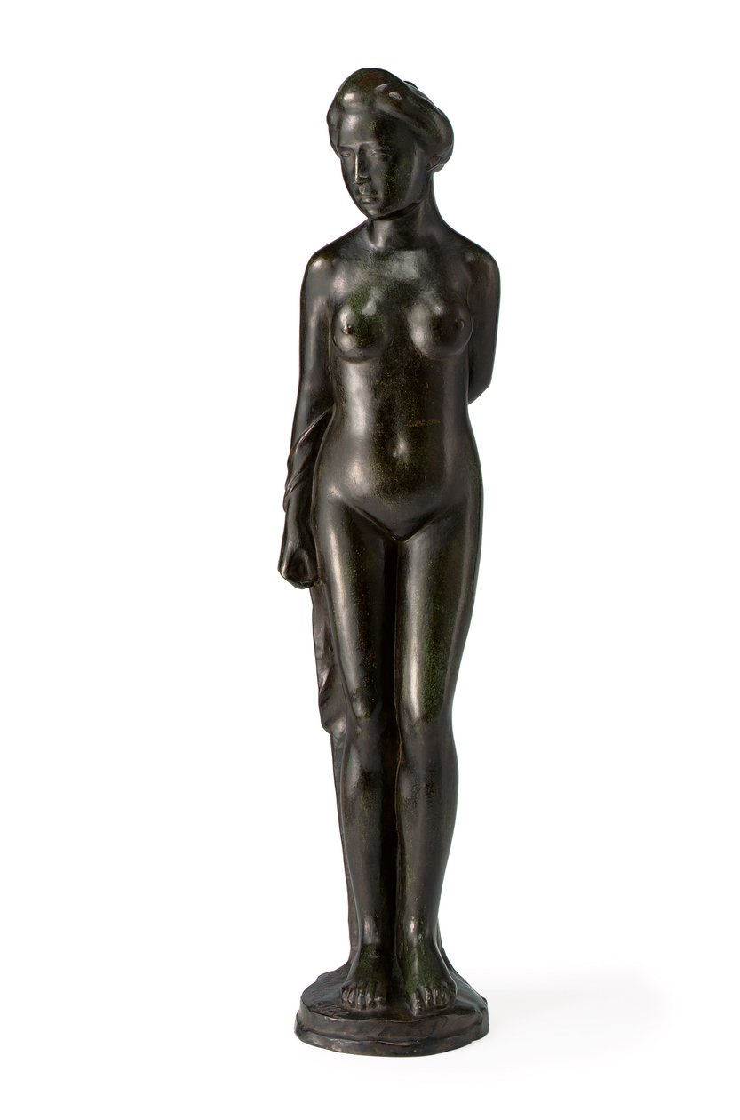 Bagnante in piedi, con drappo sul braccio destro da Aristide Maillol