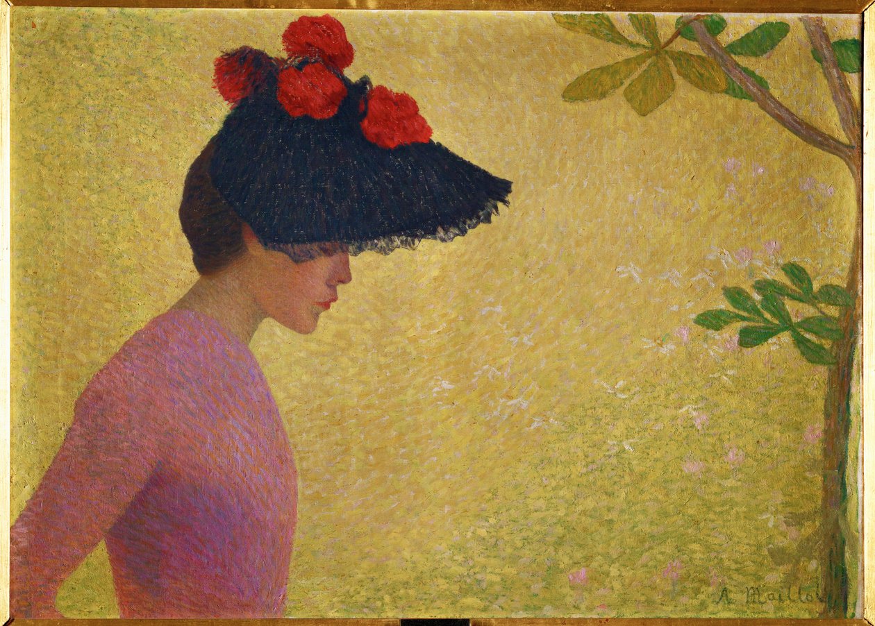 Donna di profilo (dipinto su tela) da Aristide Maillol