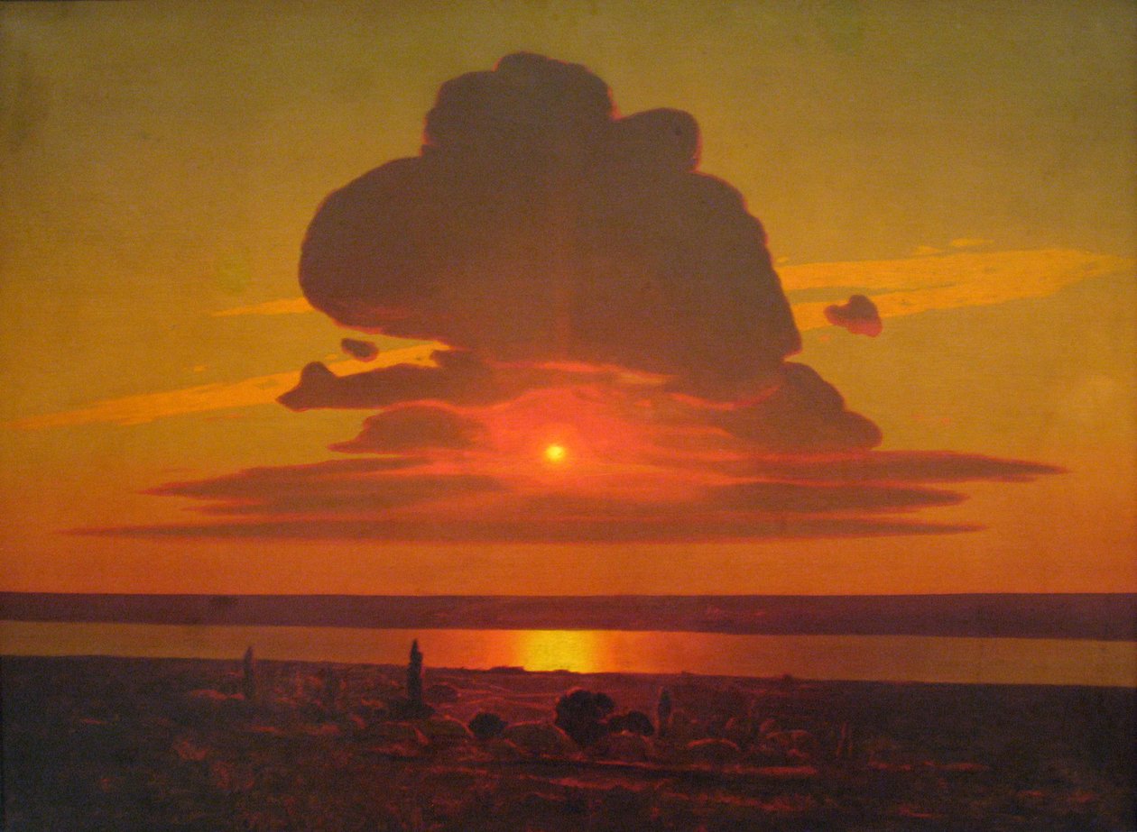 Russo: "Tramonto rosso" Tramonto rosso sul Dnieper da Arkhip Kuindzhi