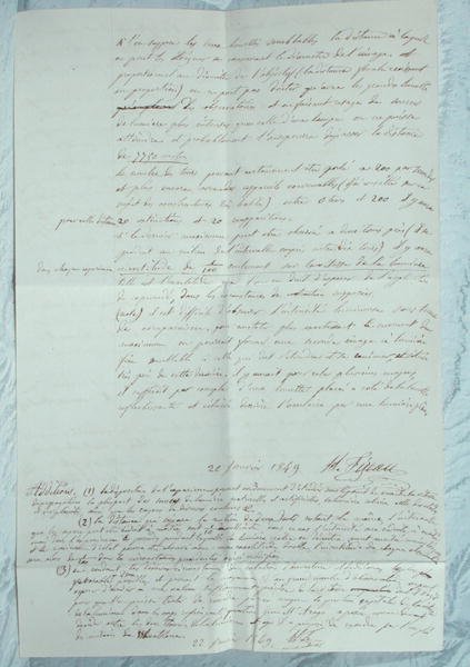 Lettera che descrive gli esperimenti di Fizeau per determinare la velocità della luce da Armand Hippolyte Louis Fizeau