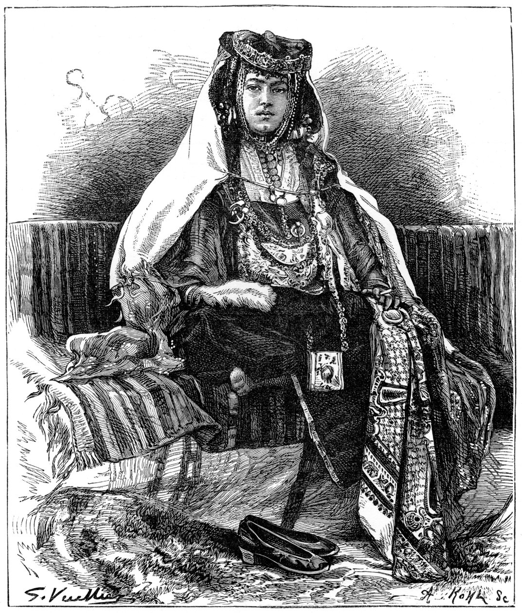 Danzatrice Ouled Nail, Algeria, c1890 da Armand Kohl