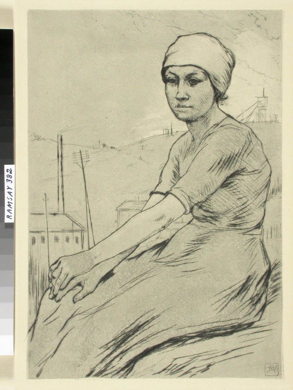 Giovane donna che lavora da Armand Rassenfosse