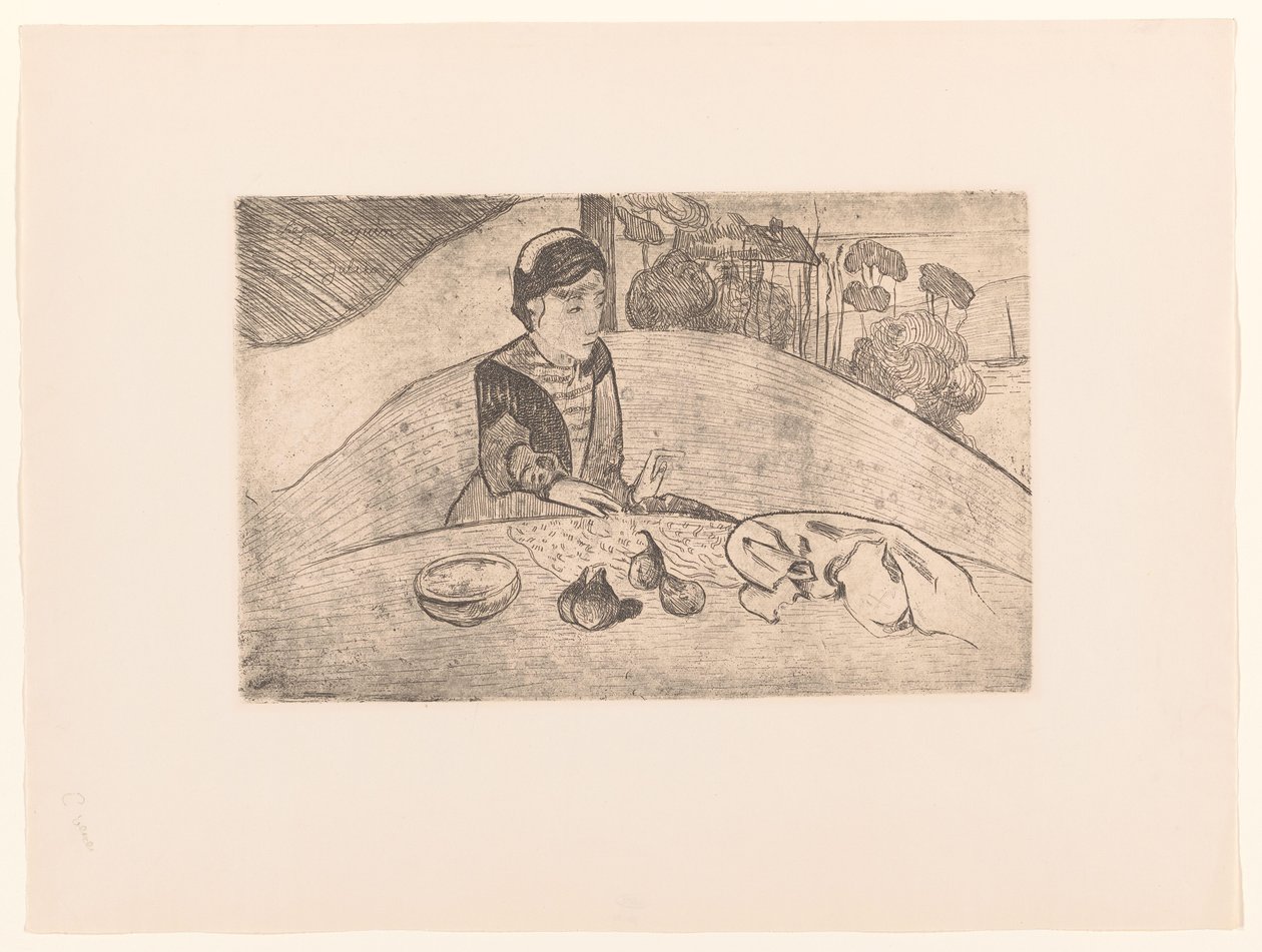 Contadina bretone a tavola da Armand Seguin (possibly)