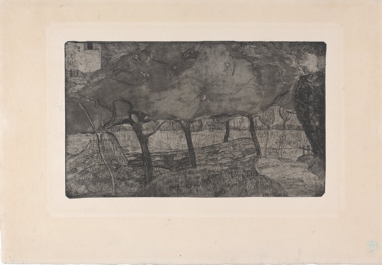 Les Pommiers (I meli) 1893 (incisione, acquaforte e puntasecca) da Armand Séguin