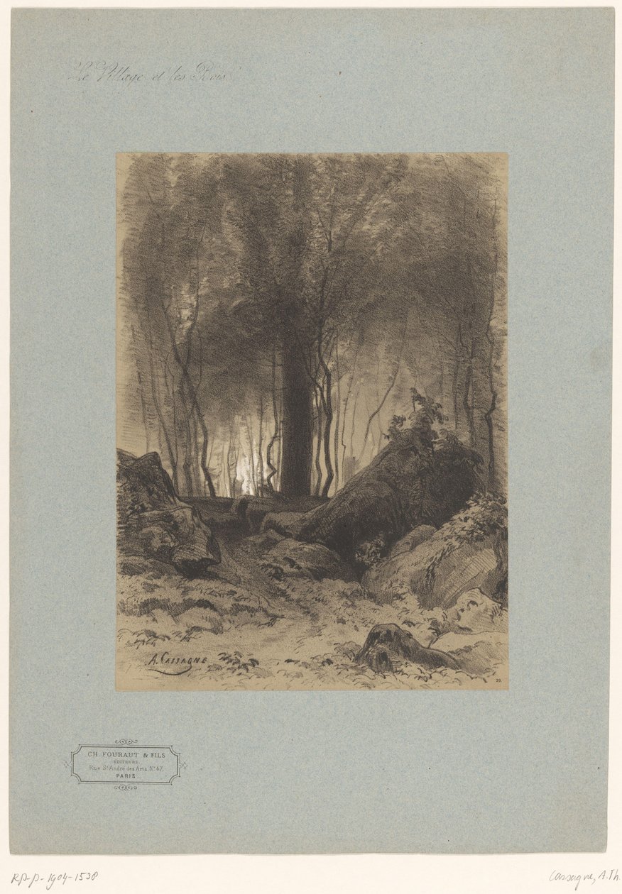 Paesaggio boschivo con massi (serie: Paesaggi con villaggi e boschi) da Armand Theophile Cassagne