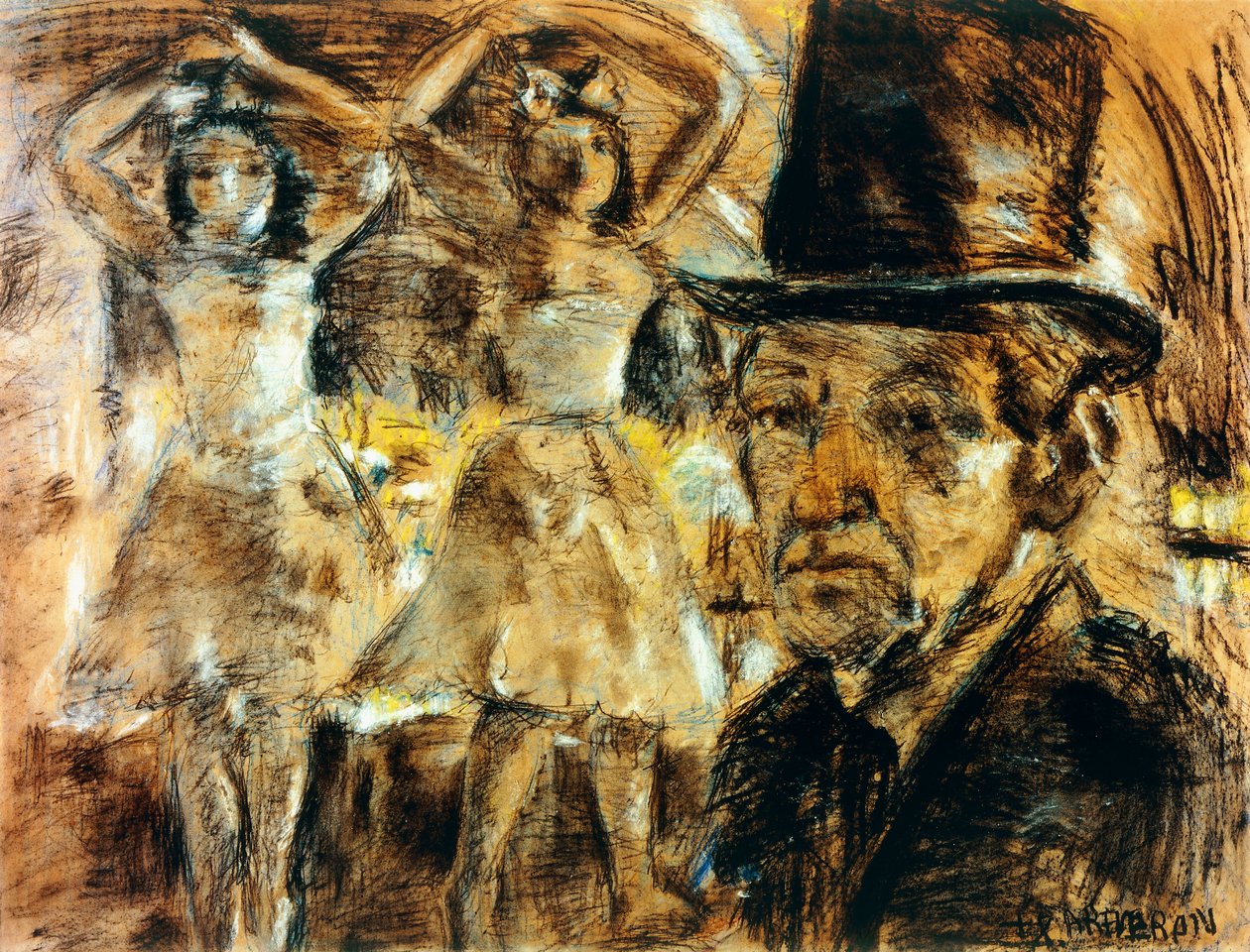 Autoritratto con bambole (carboncino, pastello e gesso bianco su carta) da Armando Reverón