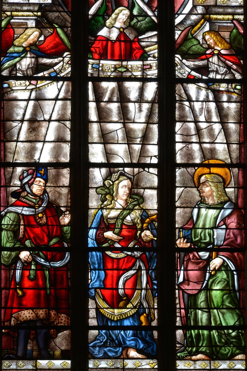 Il profeta Daniele, Sibilla Cimmeria e San Matteo Evangelista - Vetrata della cappella Saint Louis, Arnaud de Moles (1470-1520) completata nel 1513 - Cattedrale Sainte Marie d