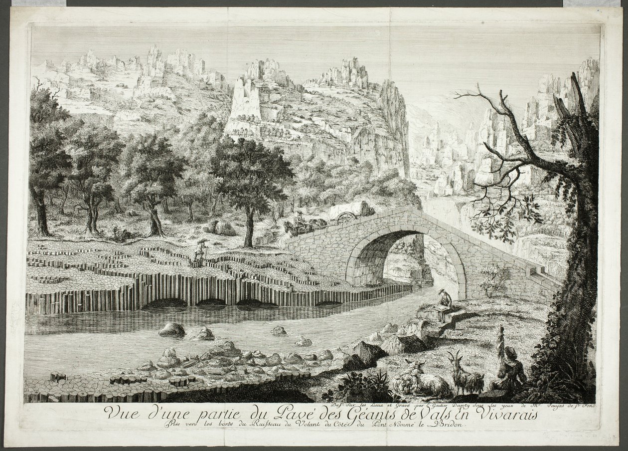 Veduta di una parte del sentiero dei Giganti di Vals nel Vivarais da Arnauld Eloi Gautier D