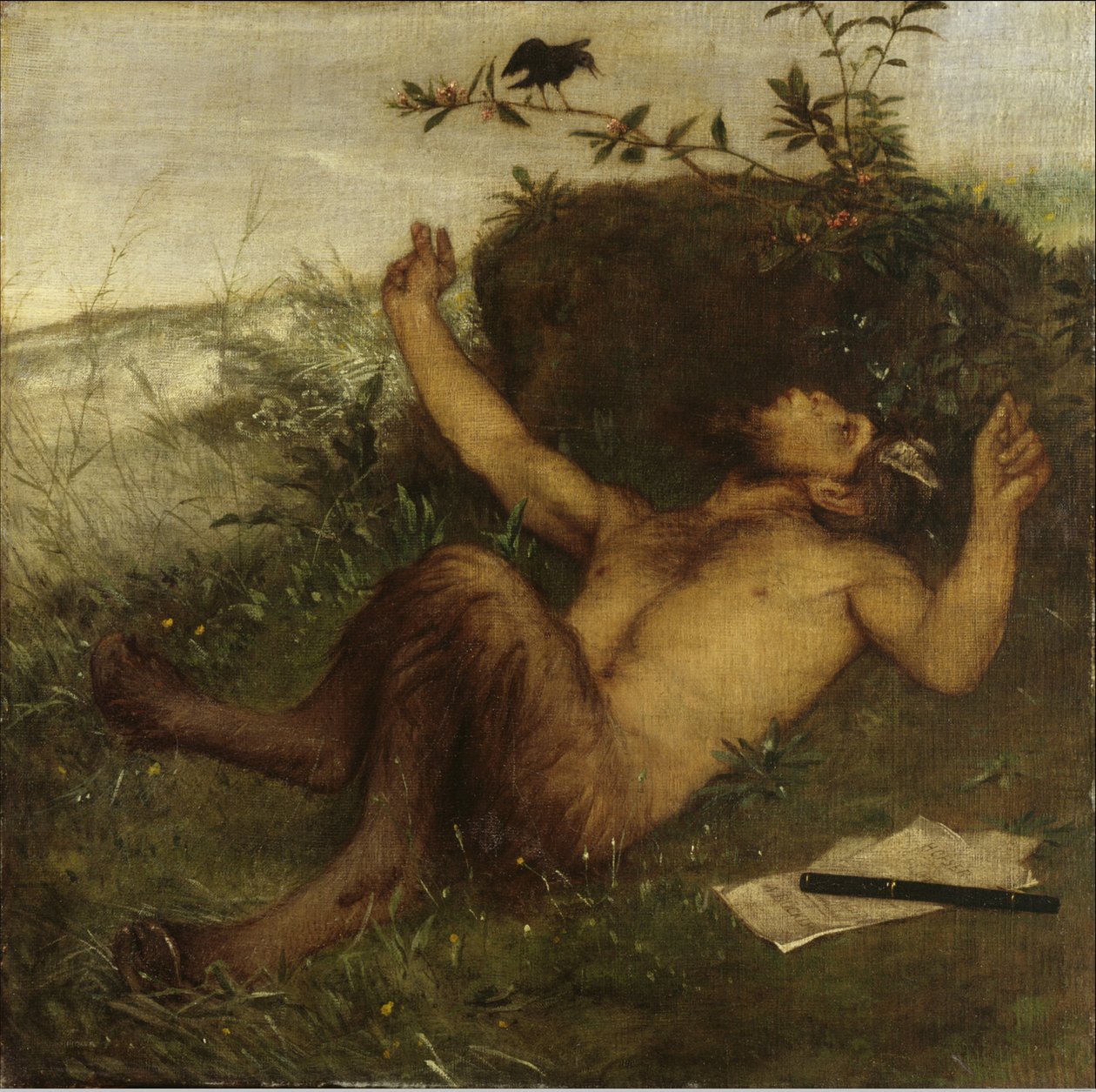 Fauno che pizzica un merlo da Arnold Böcklin
