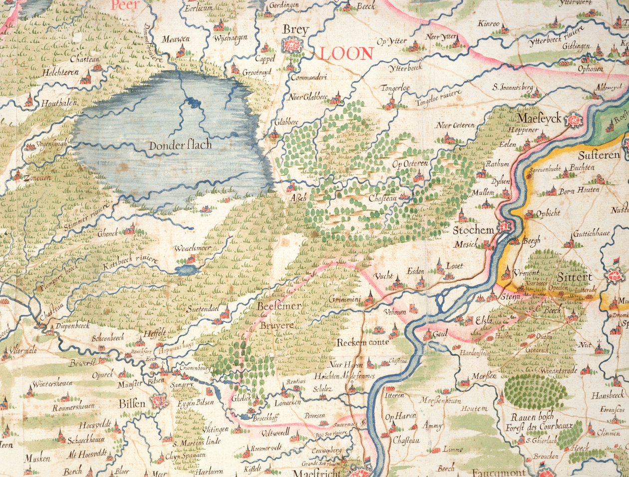 Mappa delle Fiandre al tempo della guerra dei trent