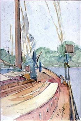 Il ponte di uno yacht olandese, 1913 da Arnold 1867 1931 Bennett