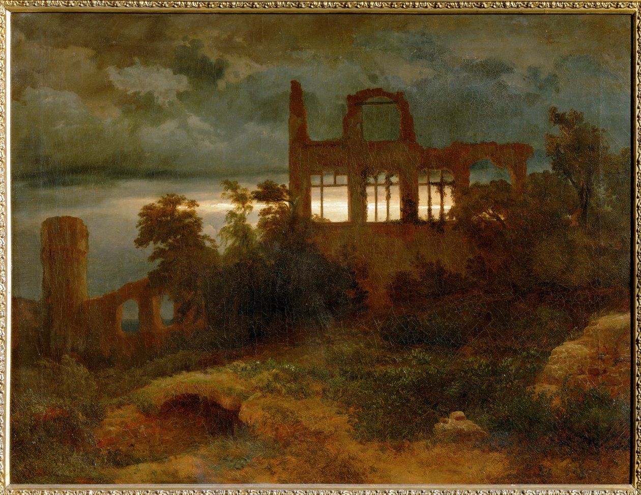 Burgruine - Rovine di un castello ... (dipinto su tela) da Arnold Böcklin