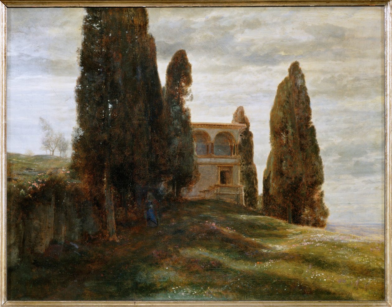 Italienische Villa im Fruehling - Villa italiana in primavera ... (dipinto su tela) da Arnold Böcklin